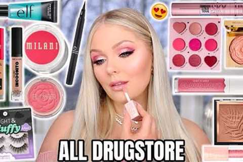 ALL DRUGSTORE VALENTINES DAY MAKEUP TUTORIAL 2022 | KELLY STRACK