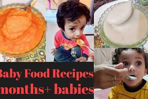 2 Baby Food Recipes for 6 Months+Babies | Carrot 🥕 Jaggery Puree | Rice Sweet Potato 🥔 Dates..