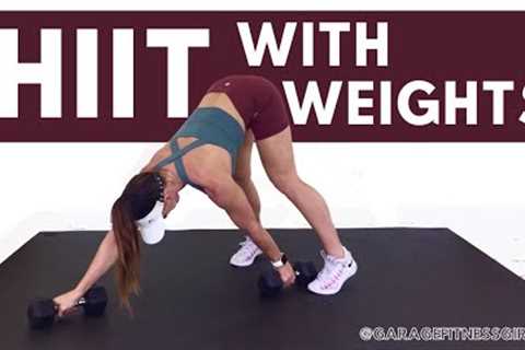 HIIT WITH WEIGHTS FOR WOMEN - HIIT Workout For Weight Loss At Home