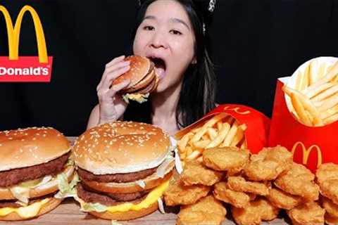 Eating McDonald''s Triple Big Mac, Chicken McNuggets & Fries - Cheeseburger Fast Food Mukbang w ..