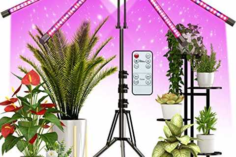 Grow Light with Stand, FRENAN Grow Lights for Indoor Plants with Red Blue Spectrum, 10 Dimmable..