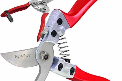 HyleJhJy 8 Bypass Steel Pruning Shears with Stainless SK5 Steel Blades+Straight Tip Gardening..