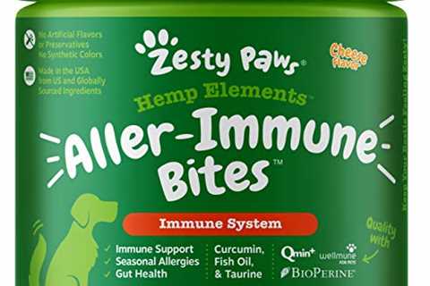Allergy Immune Supplement with Hemp for Dogs - For Skin  Sinus + Seasonal Pollen Dog Allergies -..