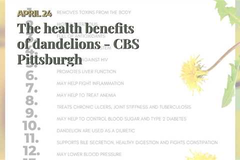 The health benefits of dandelions - CBS Pittsburgh