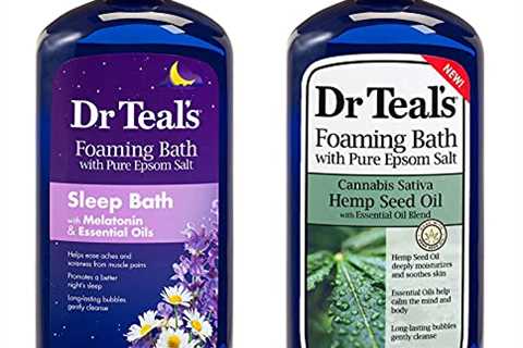Dr Teal's Foaming Bath Combo Pack (68 fl oz Total), Hemp Seed Oil with Essential Oil Blend, and..