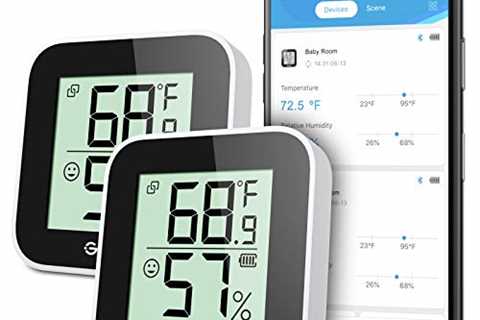 Govee Temperature Humidity Monitor 2-Pack, Indoor Room Thermometer Hygrometer with App Alert, Mini..