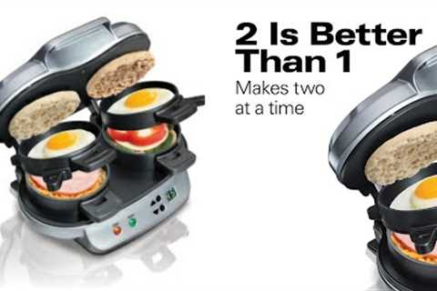 Hamilton Beach Dual Breakfast Sandwich Maker with Timer, Silver (25490A) CHACHA WAQAS