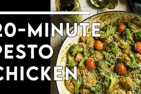 THE EASIEST 20-MINUTE KETO DINNER EVER - One-pot Pesto Chicken Skillet - CHEF MICHAEL