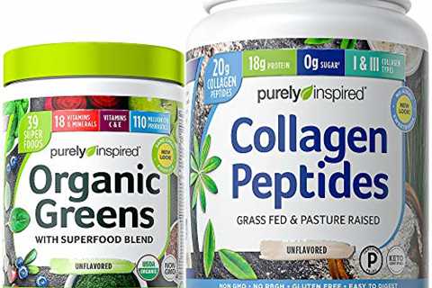 Organic Greens Powder, Collagen Powder Bundle, Purely Inspired Organic Greens Superfoods Powder (24 ..