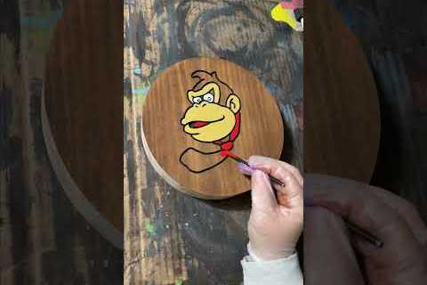Donkey Kong stain #satisfying #art #woodstain #satisfyingvideo #woodworking