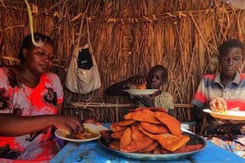 Turkana  Tribe. This is how women prepare wheat snacks and Herbal tea