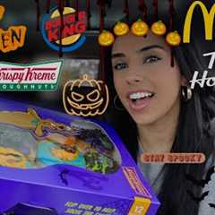 Eating only HALLOWEEN Fast Food Items For 24 Hours!
