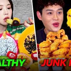 HEALTHY FOOD vs JUNK FOOD Mukbangs!