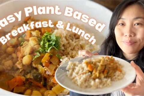 Plant Based HIGH PROTEIN Breakfast & Lunch | Chickpea scramble & Chickpea Curry w/ OYSTER..