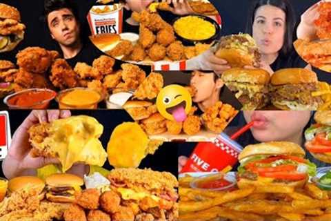 FOOD COMPILATION|*BIG BITES*MUKBANGERS SMASHING BURGERS* BEST FAST FOOD EATING SOUNDS| MUKBANG..