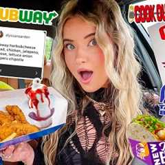 Eating My SUBSCRIBER’S FAVORITE FAST FOOD ORDERS For 24 HOURS!