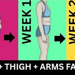 Reduce Belly + Thigh + Arms at Home 🔥 Full Workout for Belly Fat , Thigh Fat & Arm Fat 💯🔥