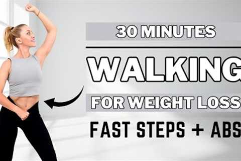 🔥30 Min TURBO WALKING for WEIGHT LOSS🔥Abs & Core Workout🔥ALL STANDING🔥NO JUMPING🔥KNEE..