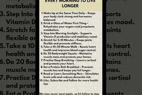 Seniors routine to live longer #dailyhealthtips #healthyaging #healthyhabits #healthyliving