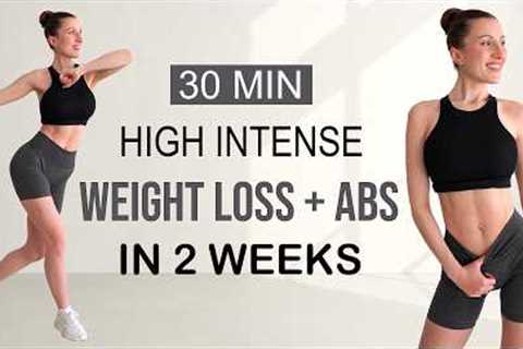 30 MIN INTENSE FAT BURNING WORKOUT TO LOSE WEIGHT & GET ABS🔥| 14 Days Challenge | +..